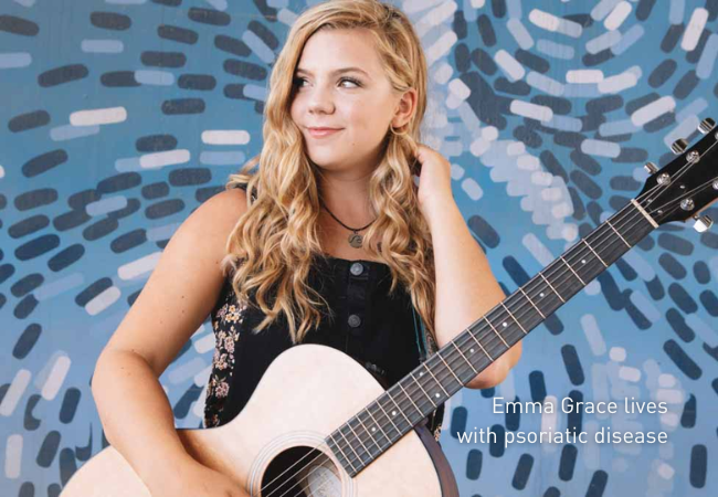 Emma Grace lives with psoriatic disease.