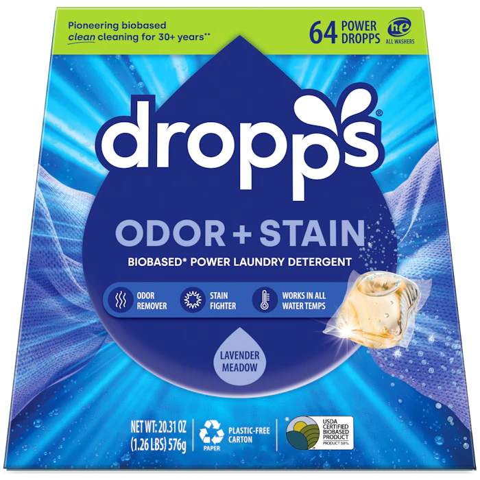 Dropps Odor & Stain Biobased Power Laundry Detergent Lavender Meadow