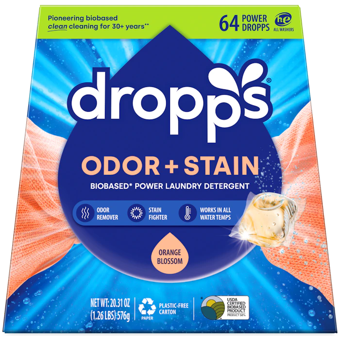 Dropps Odor & Stain Biobased Power Laundry Detergent Orange Blossom