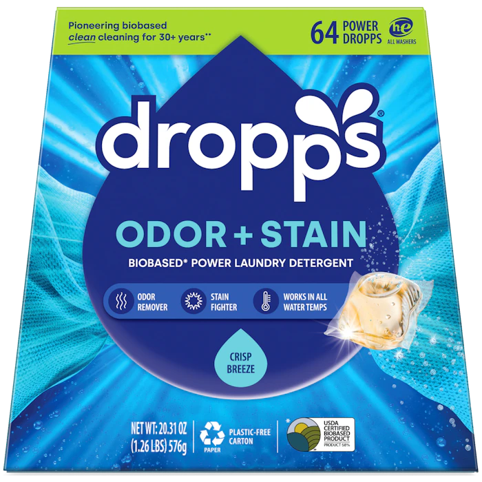 Dropps Odor & Stain Biobased Power Laundry Detergent Pods