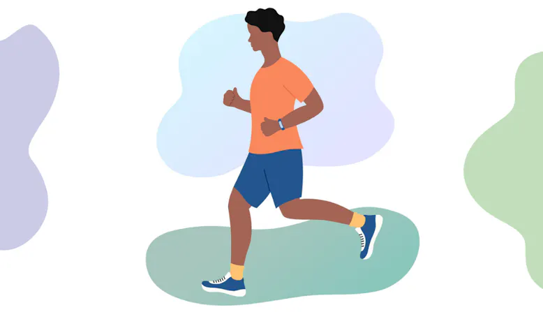 Graphic of a man running.
