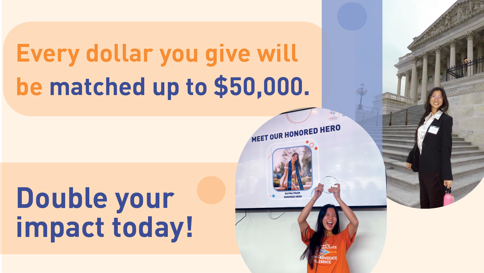 Every dollar you give will be matched up to $50,000. Double your impact today!