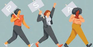 Three illustrated women advocate for PsA.