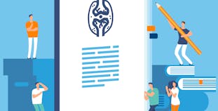 A giant, illustrated medical document surrounded by human characters.