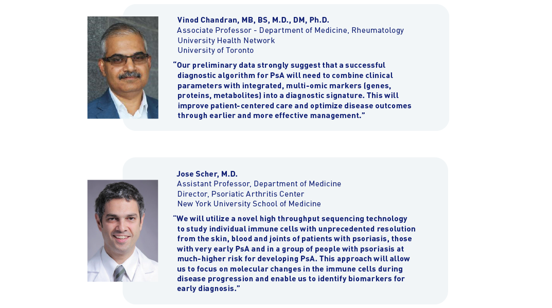 Vinod Chandran, Jose Scher, Psoriatic Arthritis Test Grant