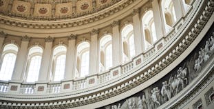 A view of the inside of the capitol building dome.