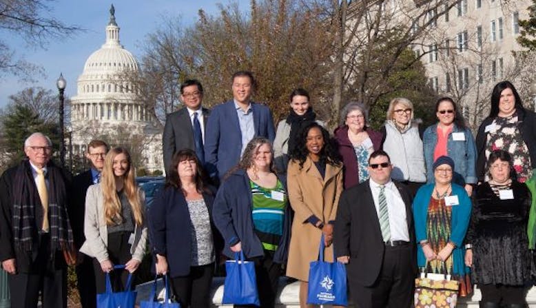 Group of NPF advocates outside the US Capitol.