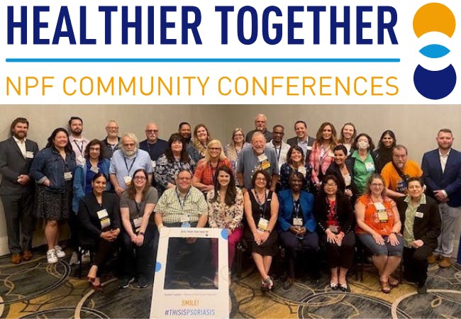 A group shot of attendees at the NPF Healthier Together Community Conference 2023.