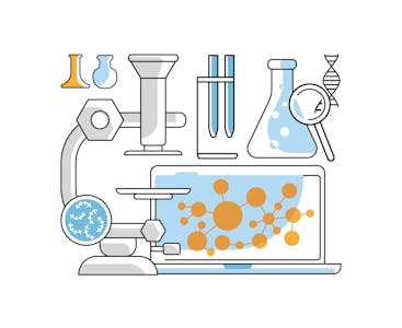 An illustration of science- and research-based equipment.