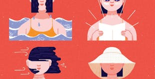 Illustration of women outside in the sun.