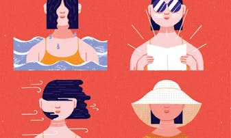Illustration of women outside in the sun.
