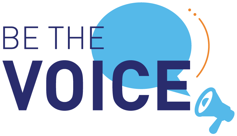Be the Voice graphic with a megaphone and speech bubble.