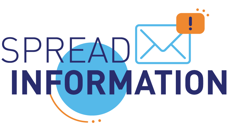 Spread Information graphic with an envelope.