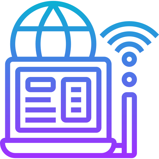 Ilustração de computador com modem de Internet