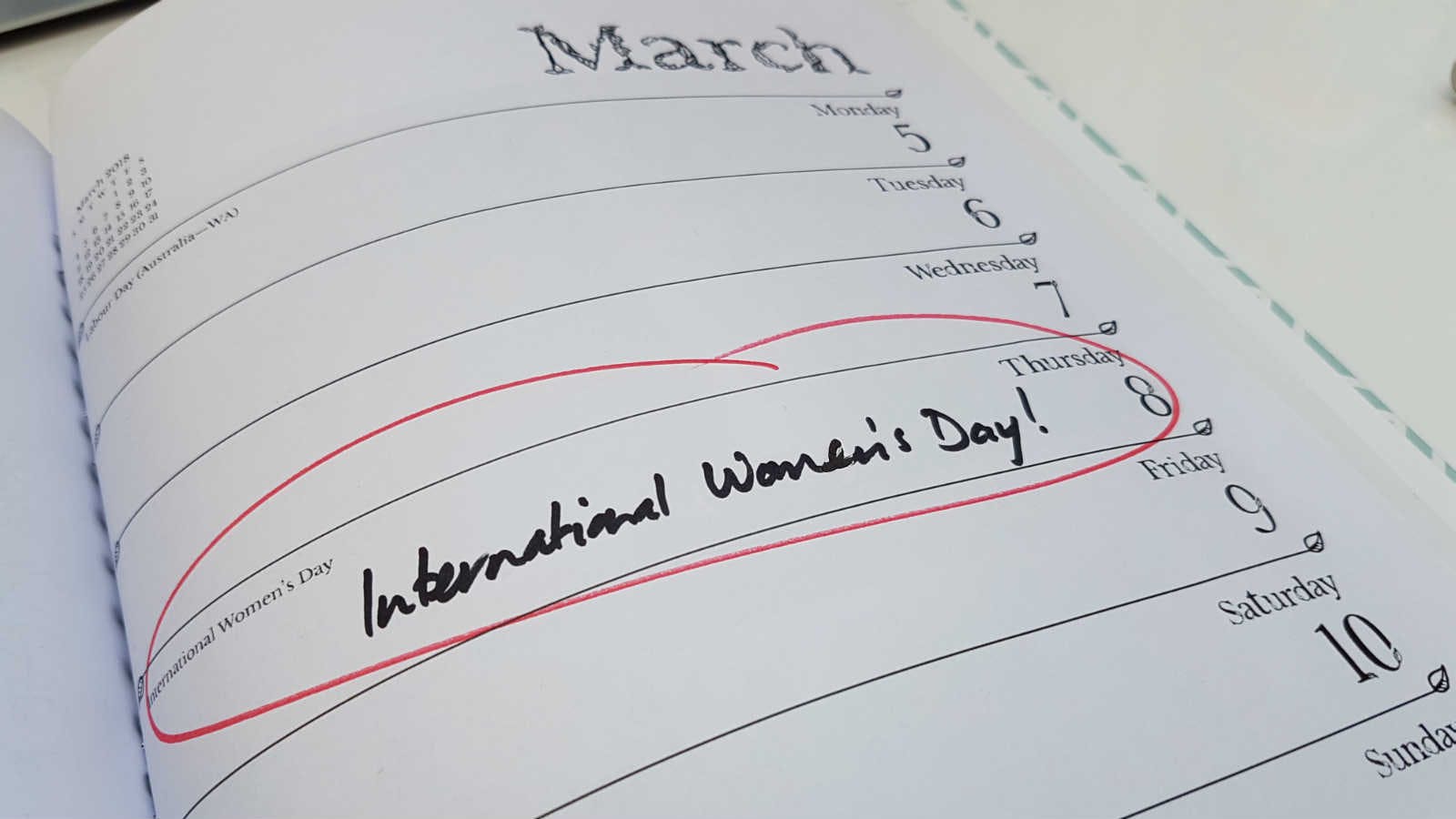International Women's Day in diary 