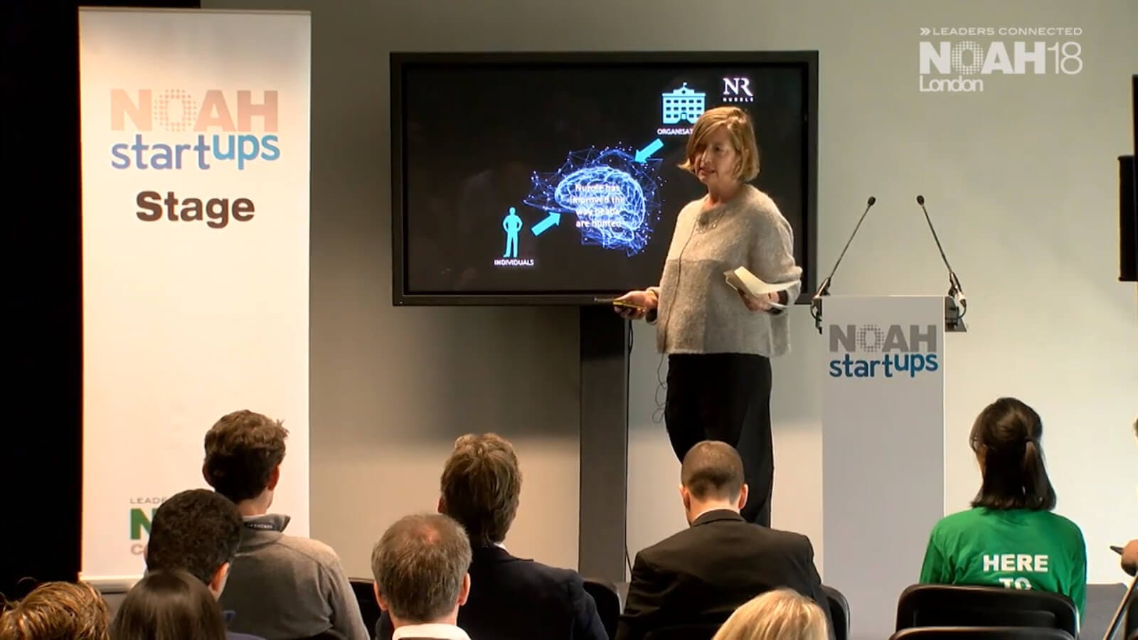 Nurole's CEO, Susie Cummings, speaking at London tech conference, Noah start ups