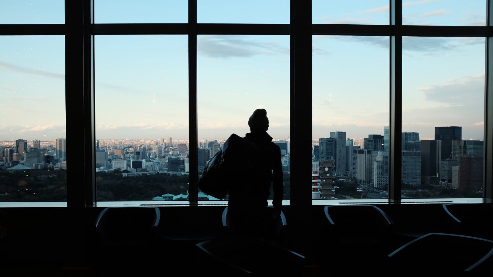 not for profit board member overlooking the city skyline 