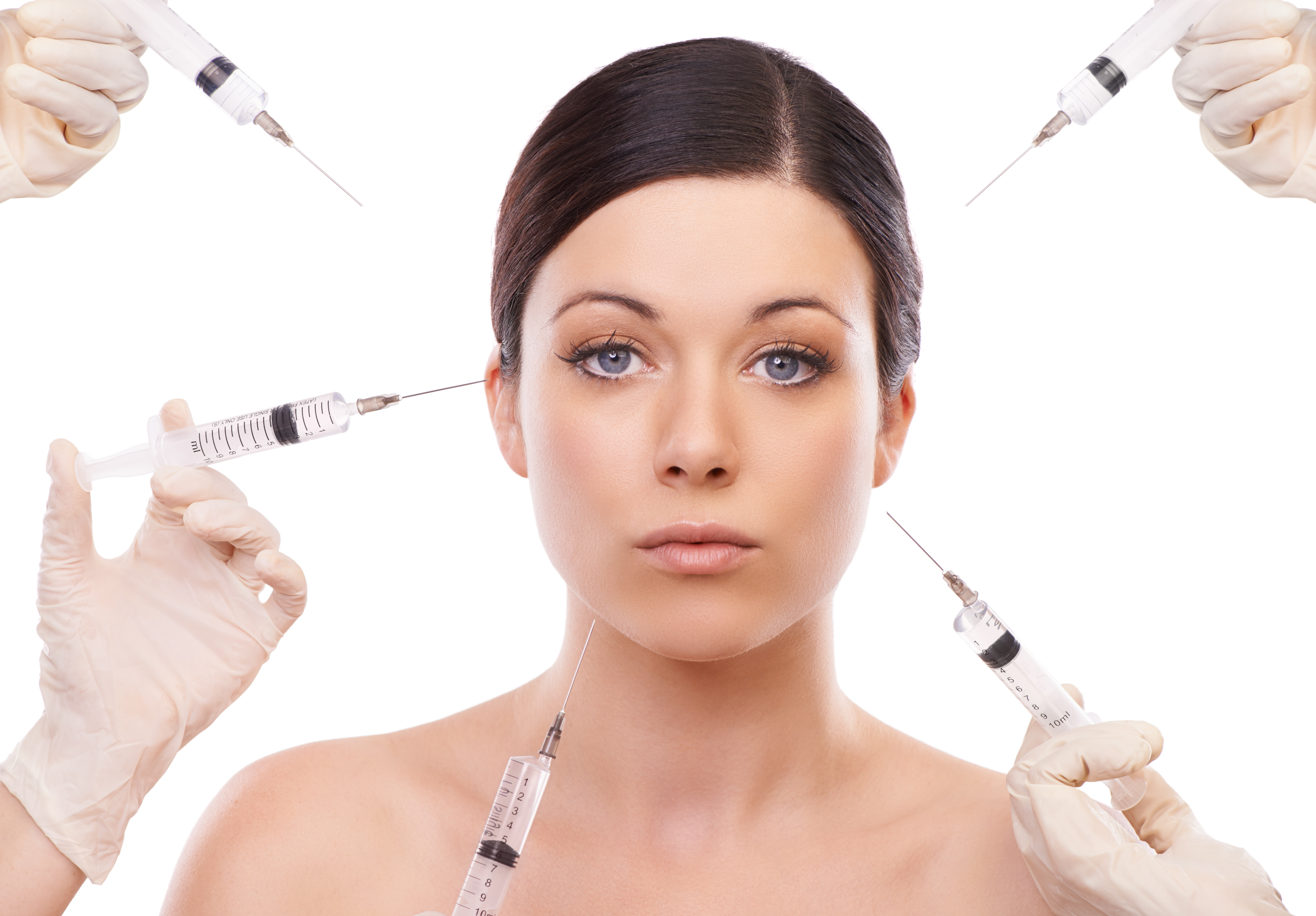 woman being injected with botox and dermal fillers