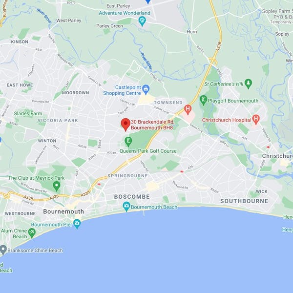 Map of the Bournemouth area