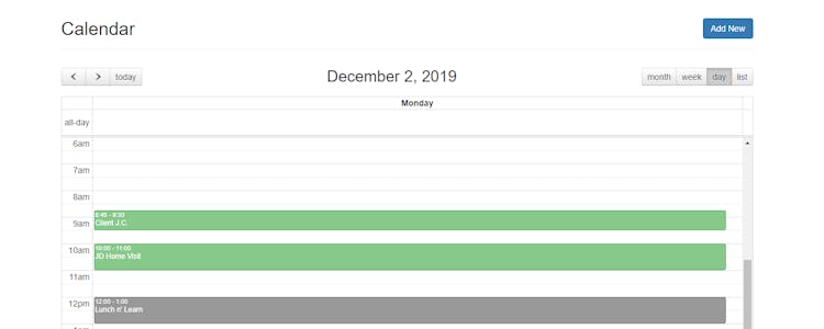 Calendar View - Month Calendar View - Month