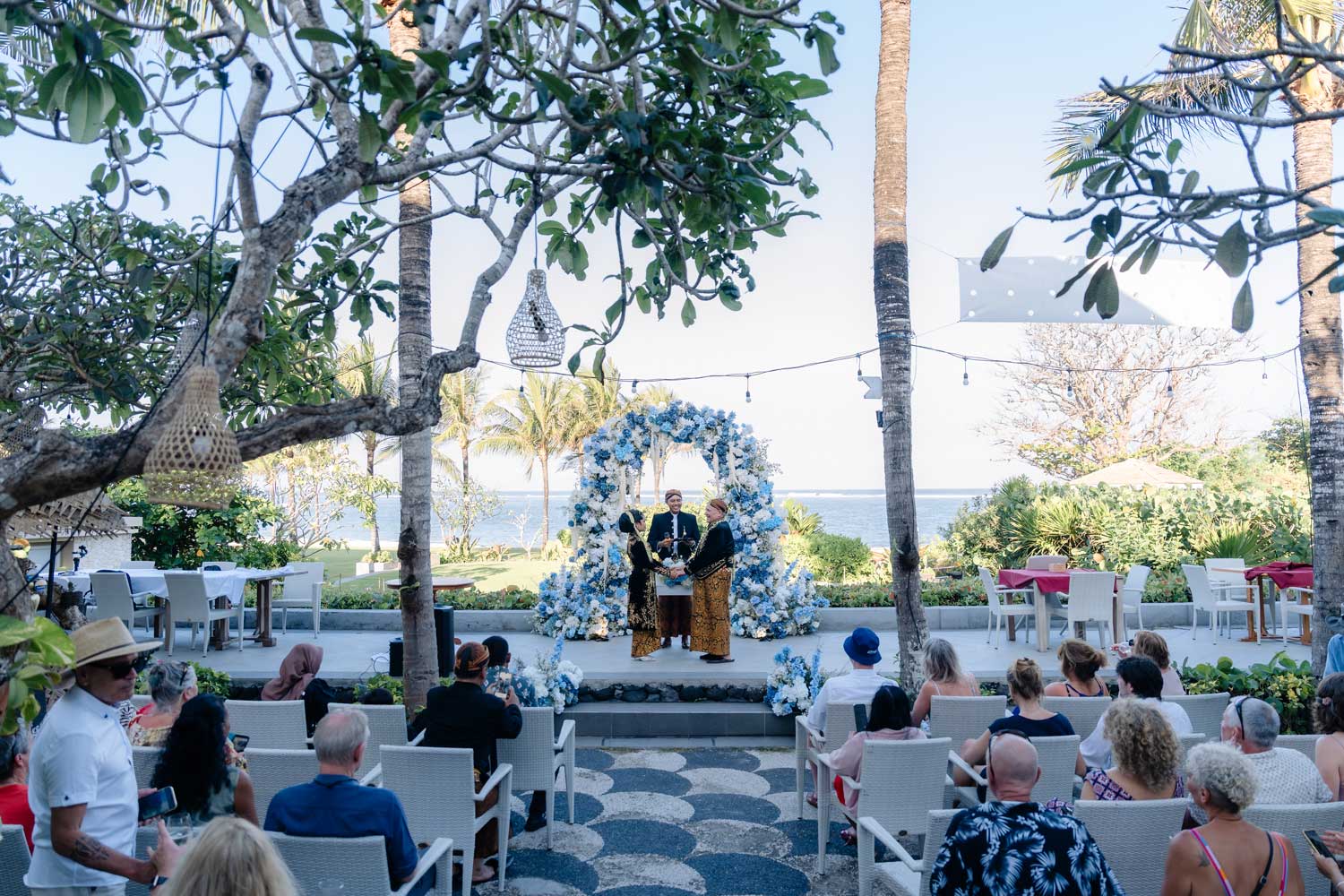 beautiful wedding on beachfront bali venue