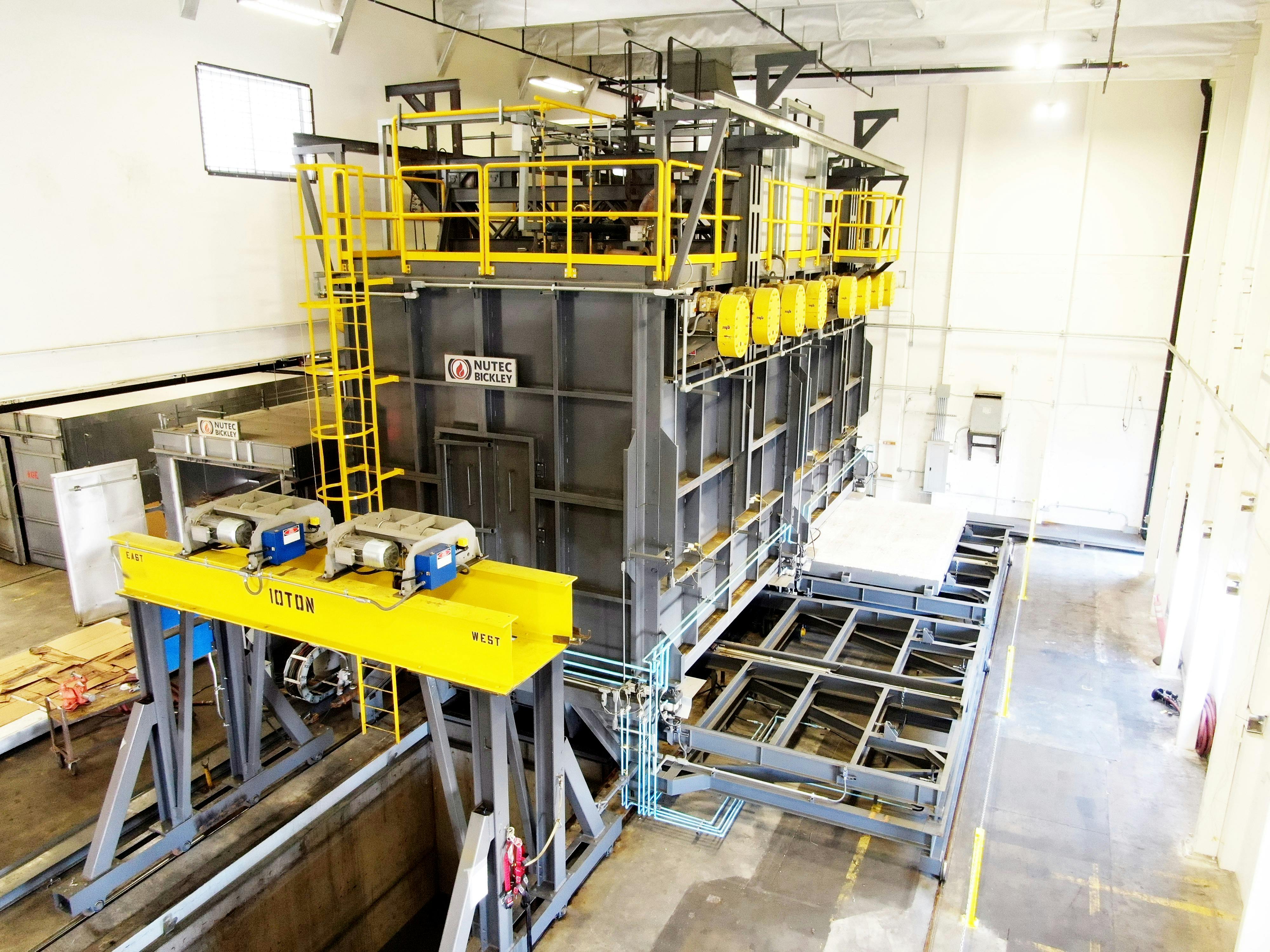 Angle view of the NUTEC Bickley Drop Bottom Furnace