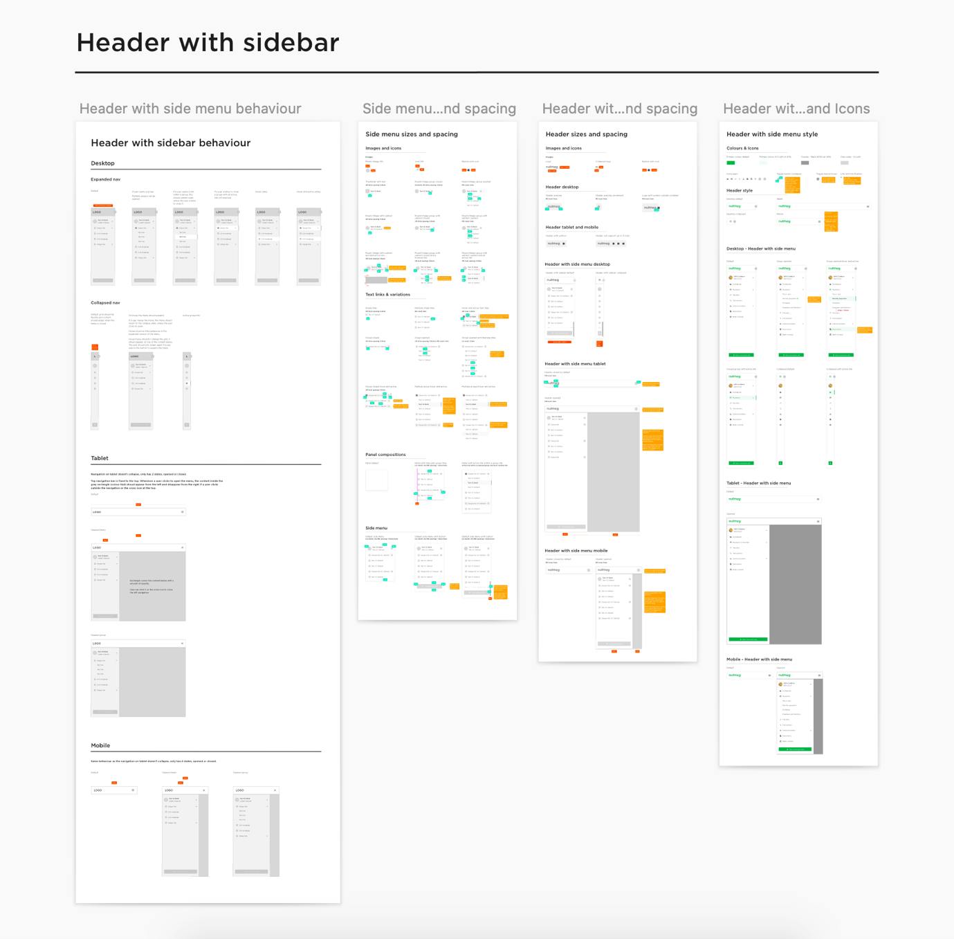 Image showing differnt header and sidebar design options