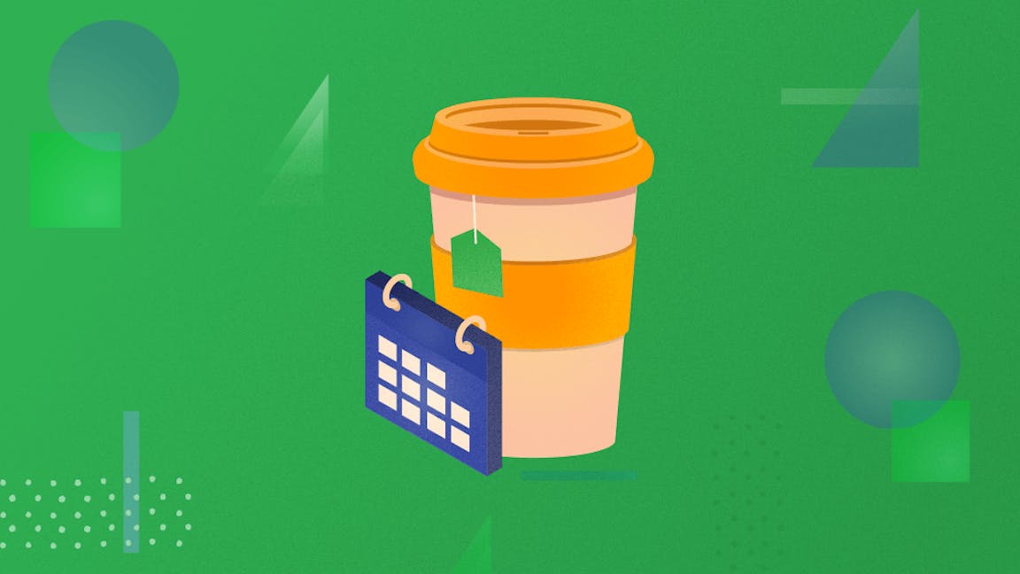 Coffee cup with calendar