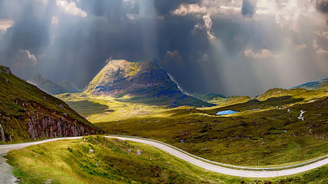 Rolling hills and winding road