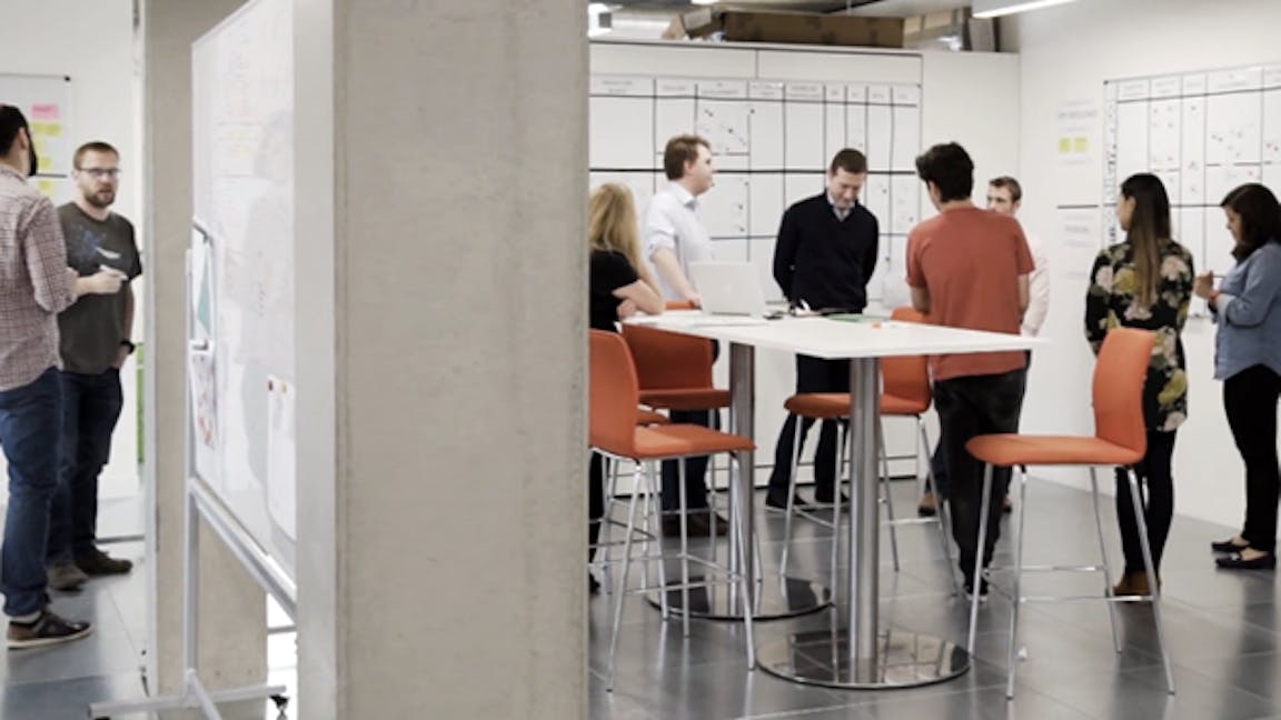Nutmeg team standup meeting on FedEx day