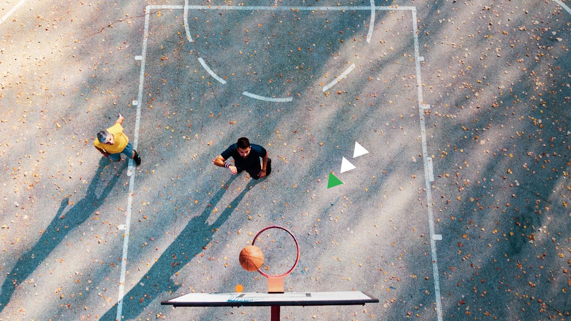 Man playing basketball