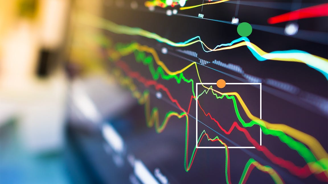 Graph showing stock market fluctuations