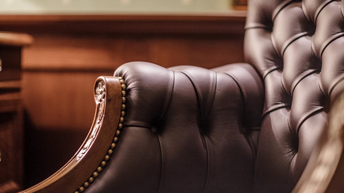 Wingback leather chair