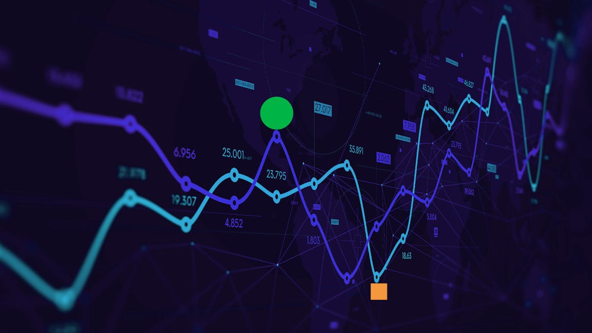 Graph showing stock market fluctuations