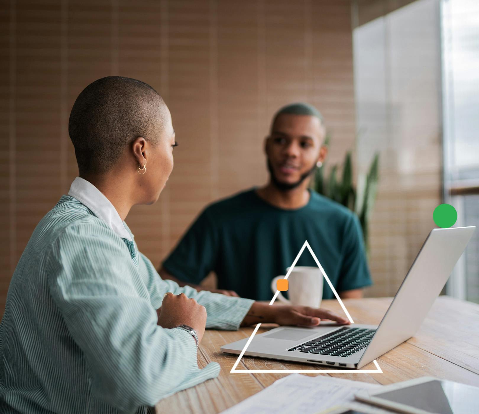 Financial advisor talking to a customer