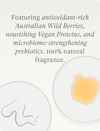 Two petri dishes showing scalp purifying shampoo ingredients—one with Terabiome Biosurfactant and the other with Postbiotic.