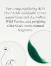 Two petri dishes showing scalp exfoliating mask ingredients—one with Jojoba Esters and the other with AHA Fruit Acids.