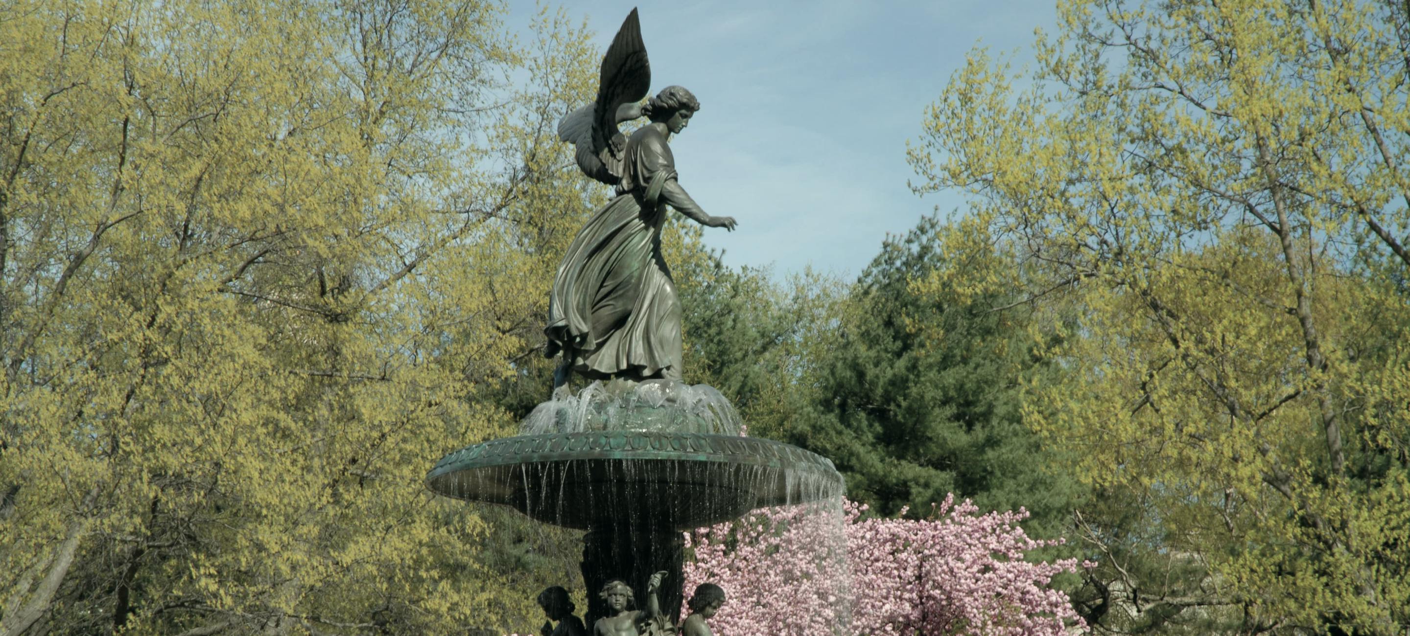 Central Park's Bethesda Foundation in spring