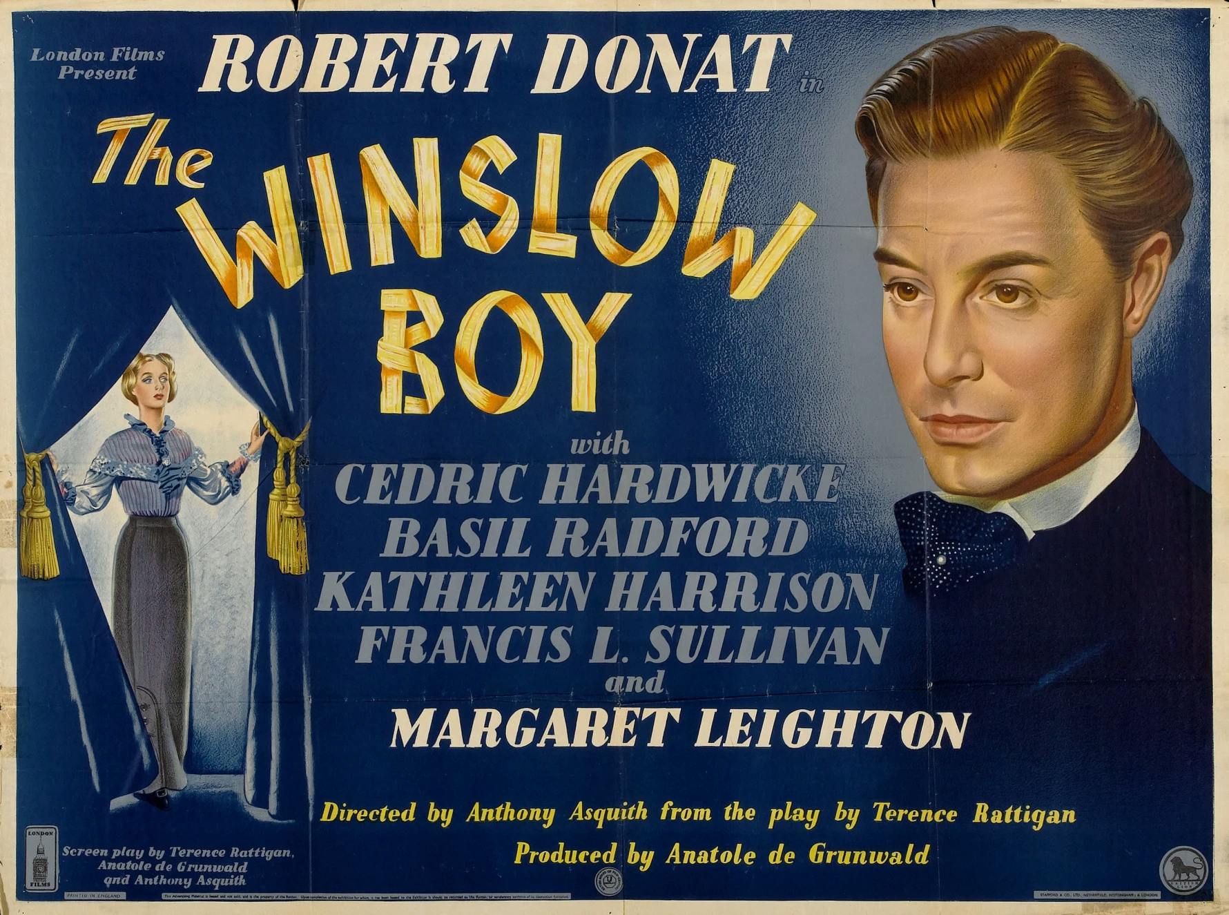 Poster for the 1948 movie The Winslow Boy