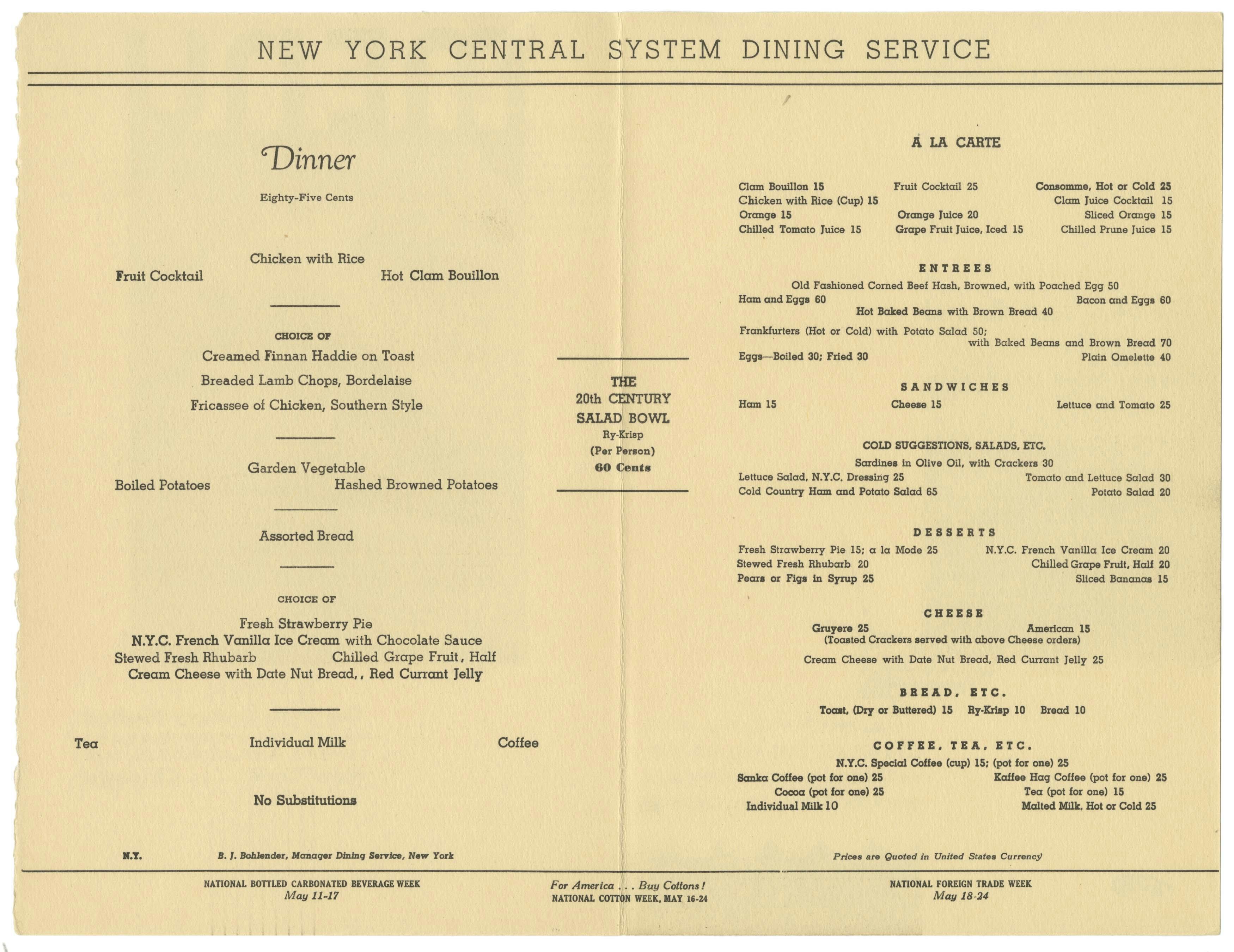 Dining in Transit: The New York Central Railroad vs. the Pennsylvania ...