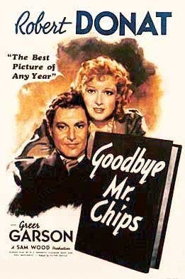 movie poster for goodbye Mr. chips featuring robert donat and greer garson