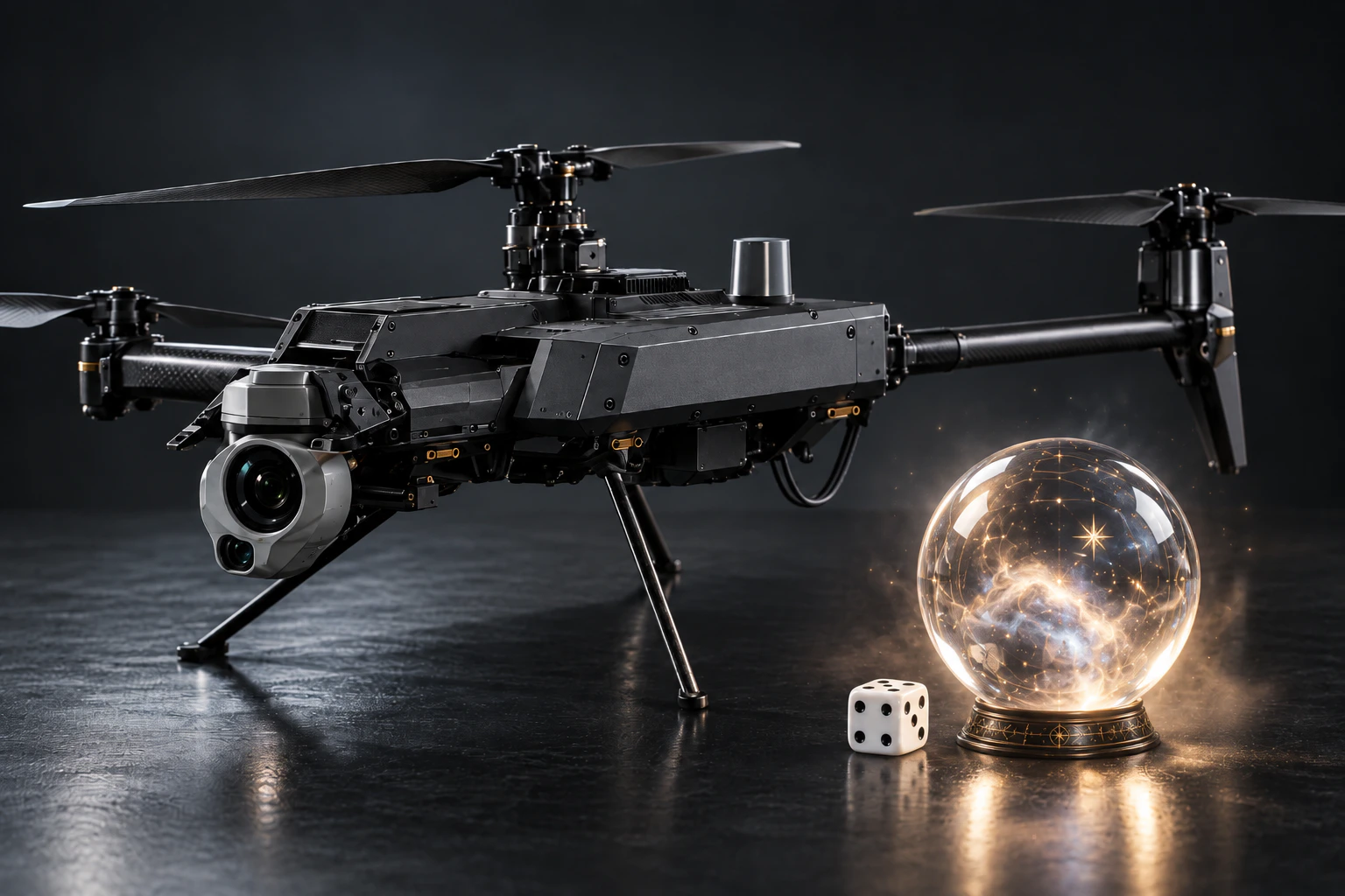 Drone and crystal ball