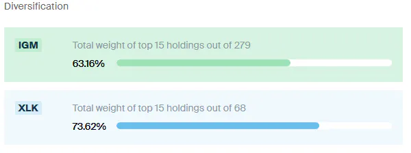 IGM vs XLK Diversification