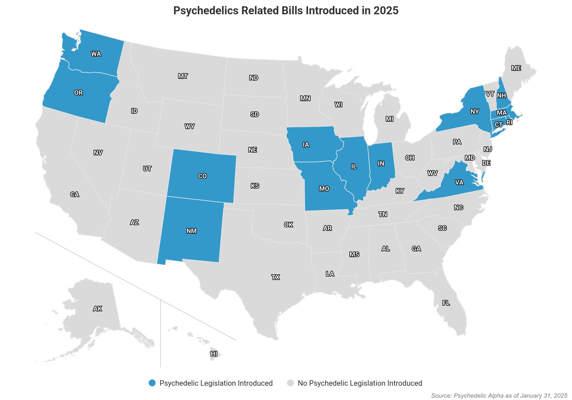 Psychedelic Bills Map U.S.A