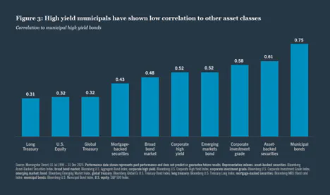 High yield municipals have shown low correlation to other assets