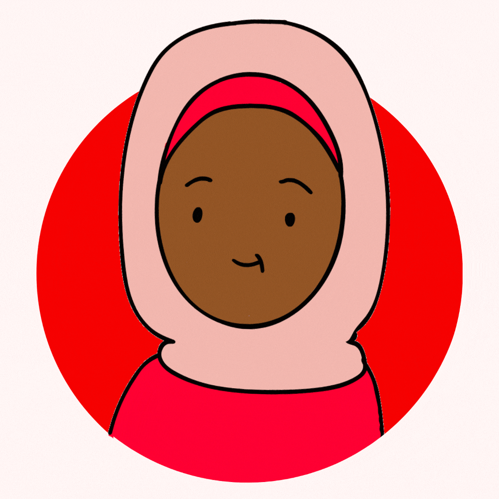 woman with pink hijab