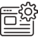 Icon of a cog wheel on top of a browser