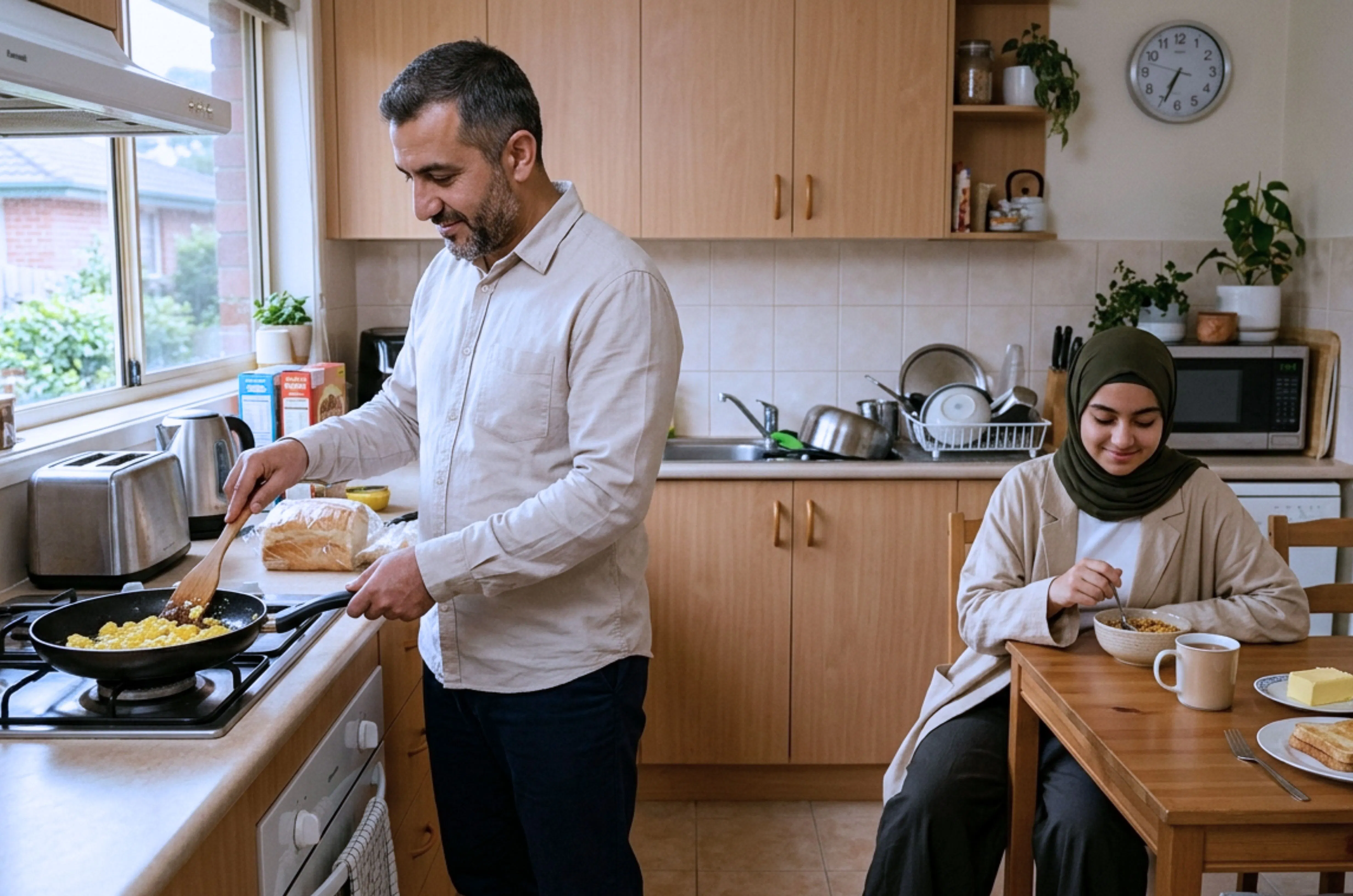 Sleeping in a Car With His Daughter