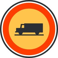 Circulacion prohibida a vehículos de transporte de mercancías