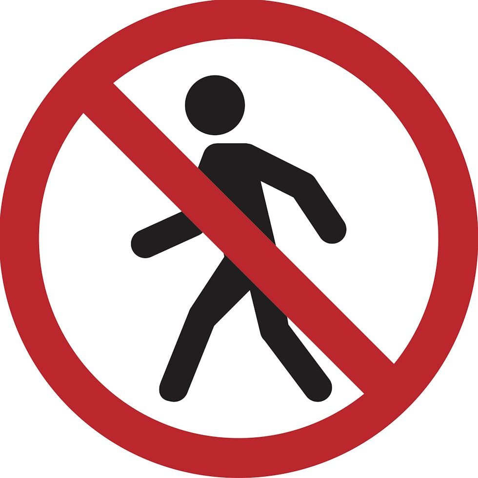 Señal de entrada prohibida a peatones